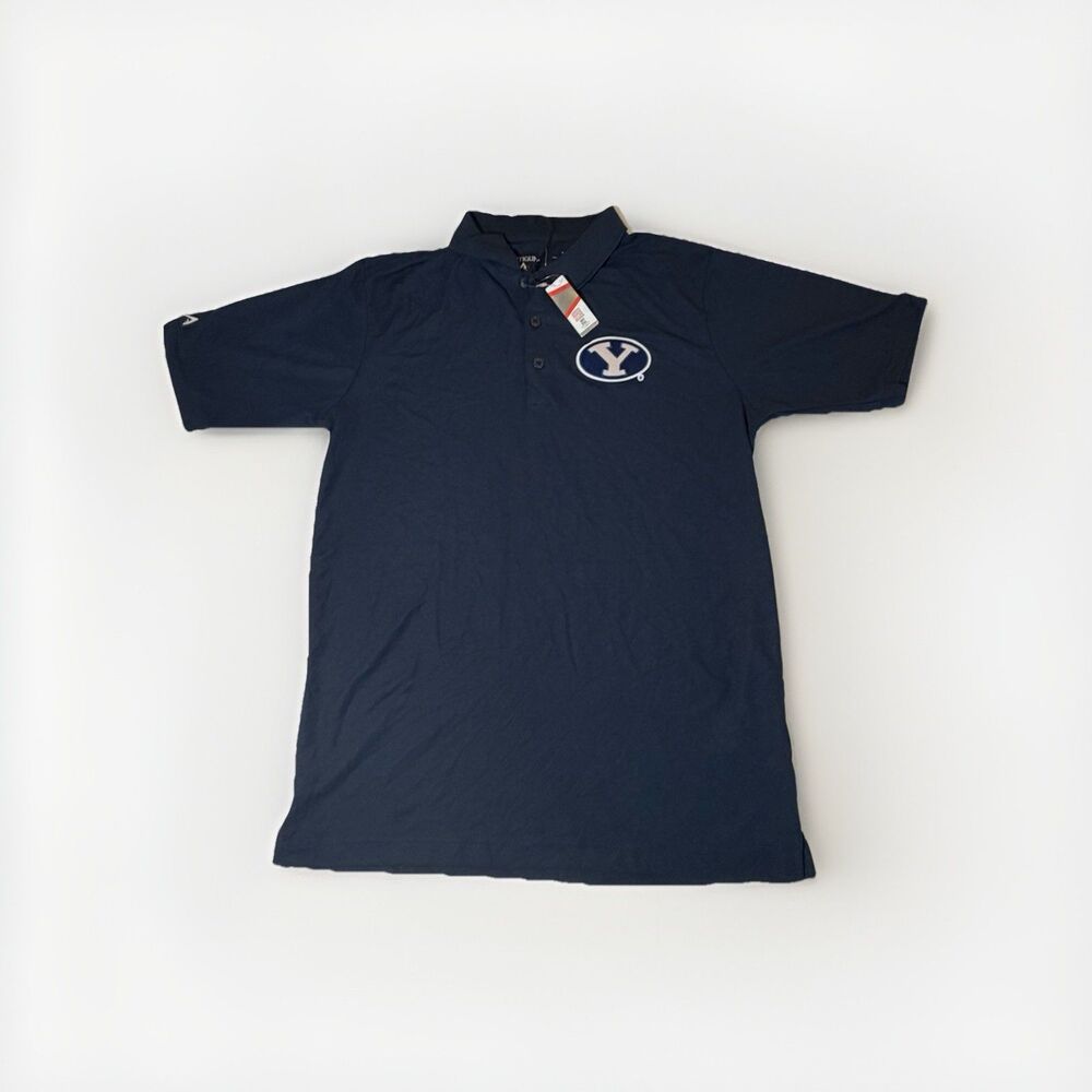 NWT Antigua BYU Cougars Polo Shirt Men’s Medium Navy Blue NCAA Performance